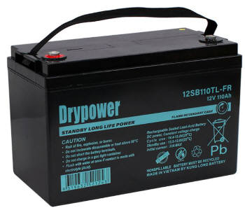 Drypower Front Terminal Standby Longlife High Temp 12V 104Ah C20